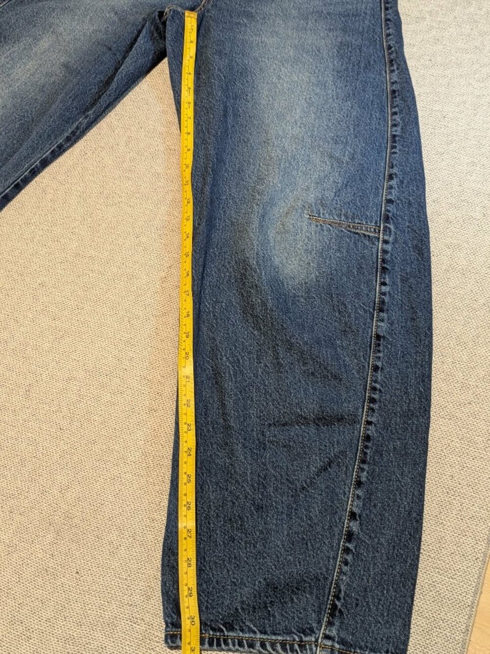 Levi’s Premium Baggy Dad Barrel Jeans Size 27 Blue Denim - Picture 8 of 9